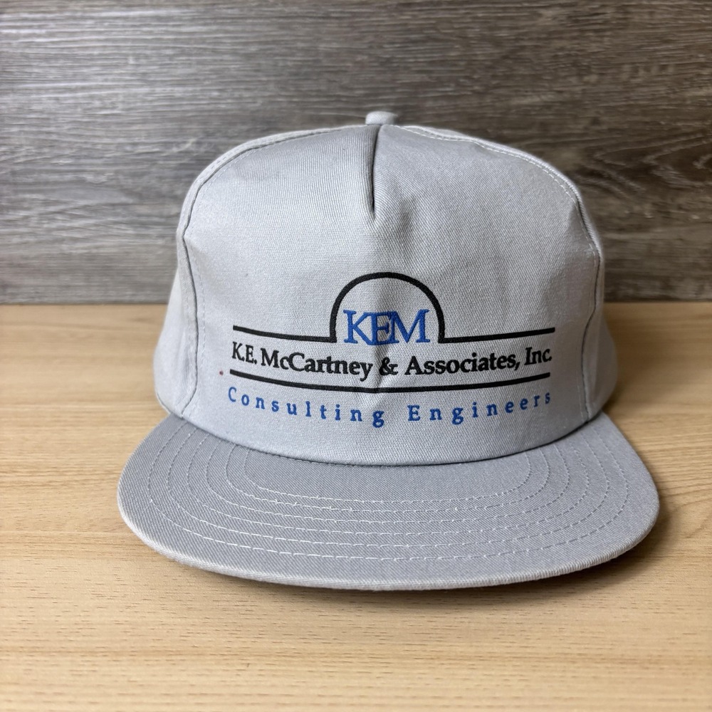 Vintage KEM KE McCartney Hat Cap Snap Back Gray Consulting Engineers